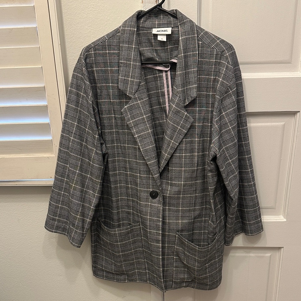 Grey Plaid Blazer
